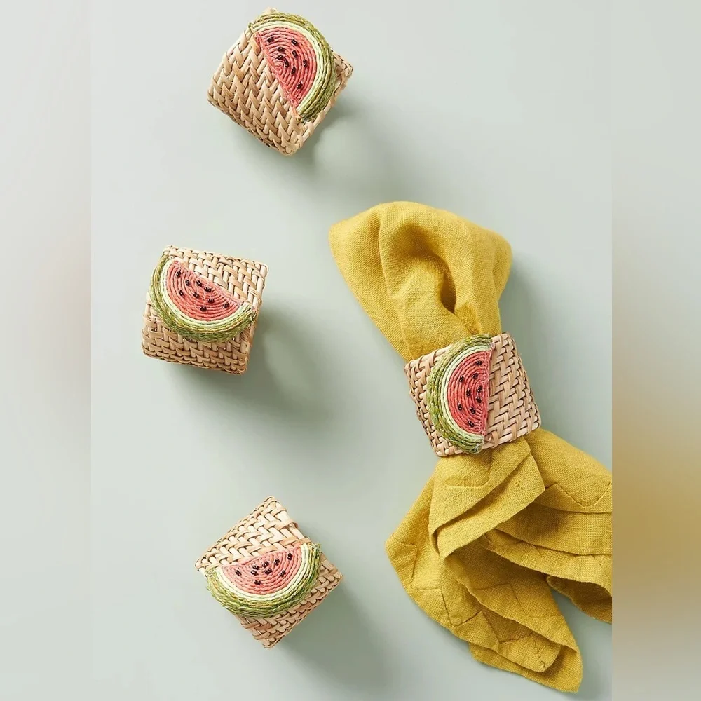 New🌟Anthropologie-Fresh Slice Napkin Rings, Set of 4